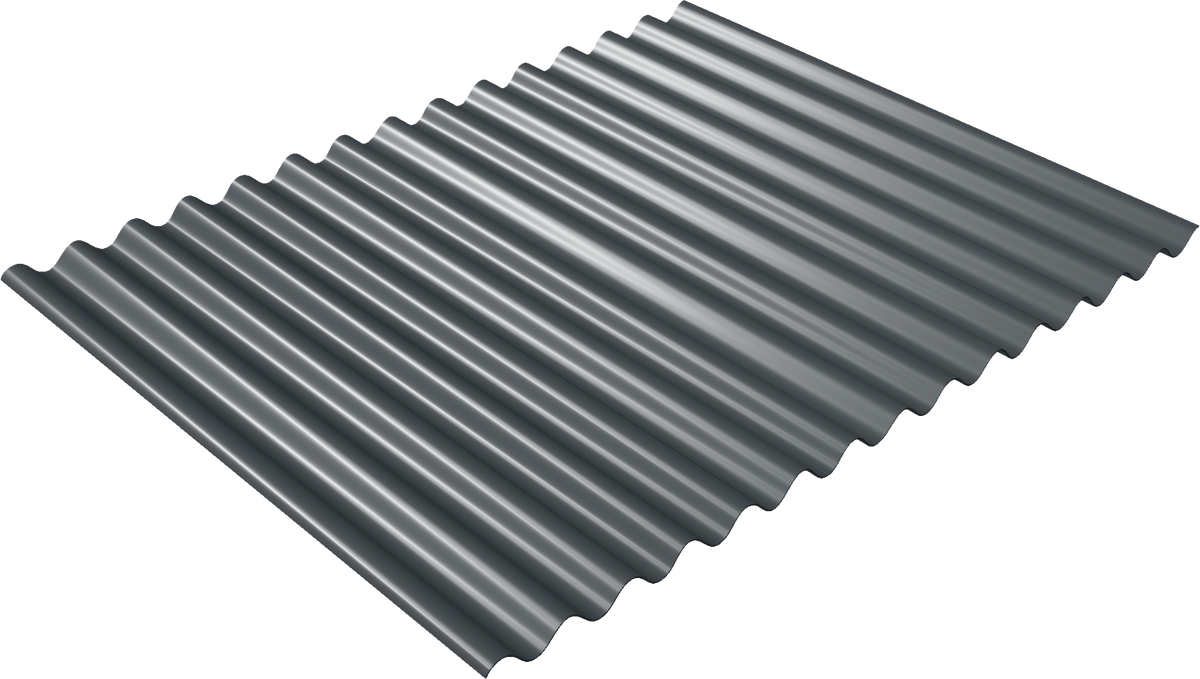 32" 7/8 Corrugated metal panel profile – 3D render, view 3