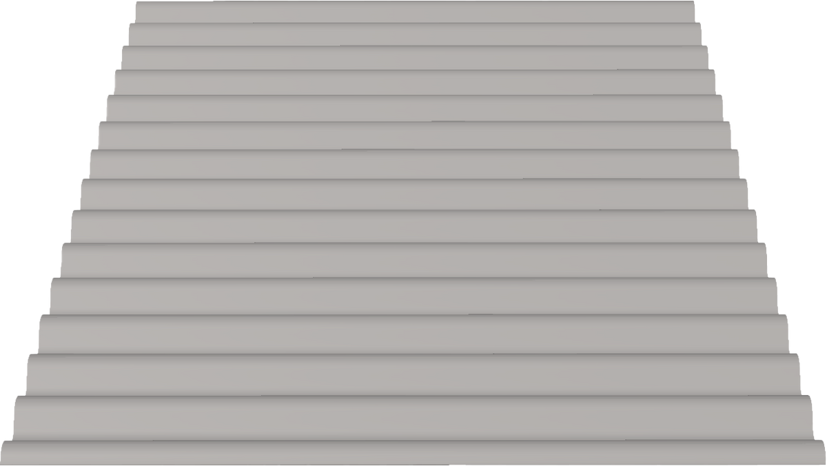 37" 7/8 Corrugated metal panel profile – 3D render, view 2