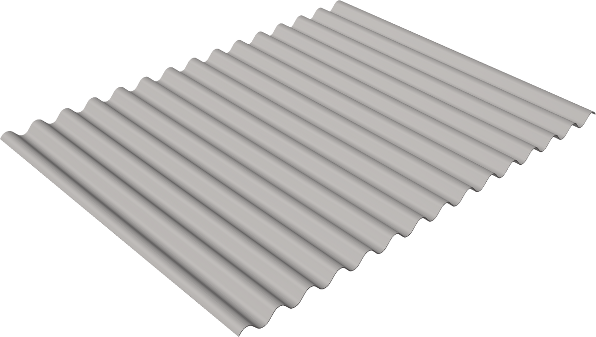 37" 7/8 Corrugated metal panel profile – 3D render, view 3