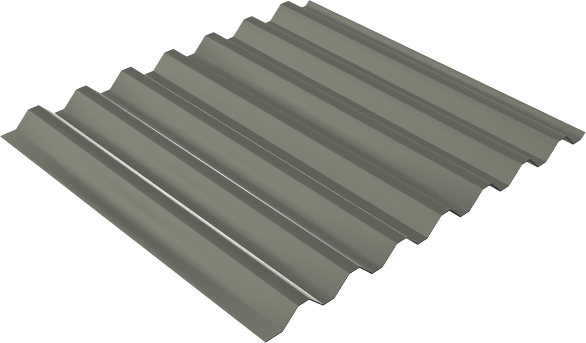 Box Rib Panels (36" Coverage) metal panel profile – 3D render, view 2