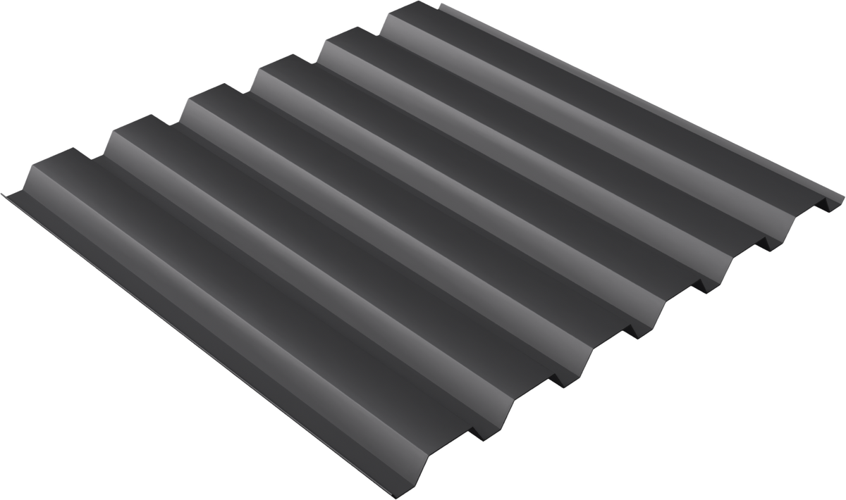 Box Rib Panels (36" Coverage) metal panel profile – 3D render, view 3