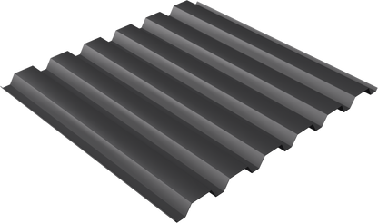 Box Rib Panels (36" Coverage) metal panel profile – 3D render, view 3