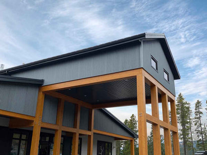 32" 7/8 Corrugated steel panels on a building
