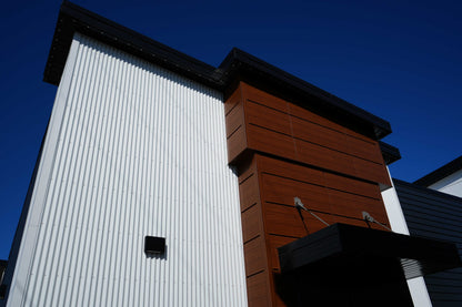 37" 7/8 Corrugated steel panels on a building