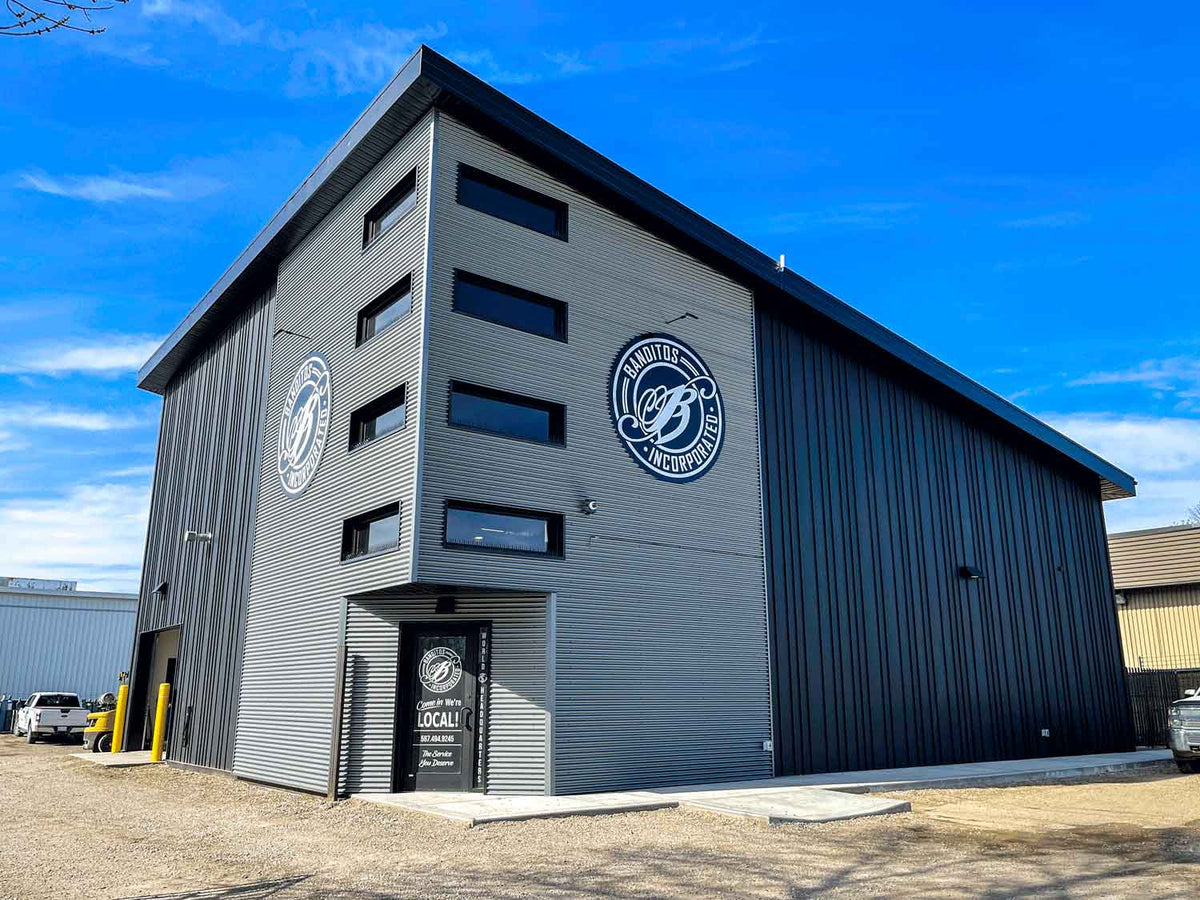 32" 7/8 Corrugated steel panels on a building