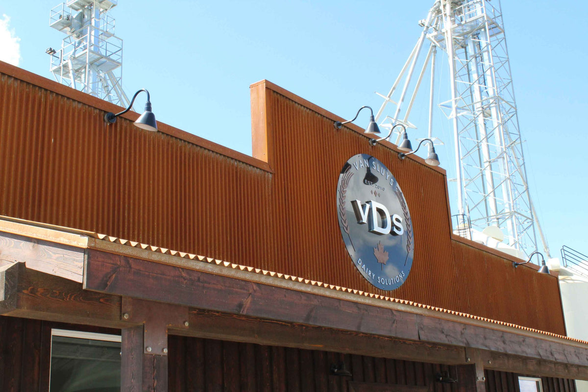 37" 7/8 Corrugated steel panels on a building