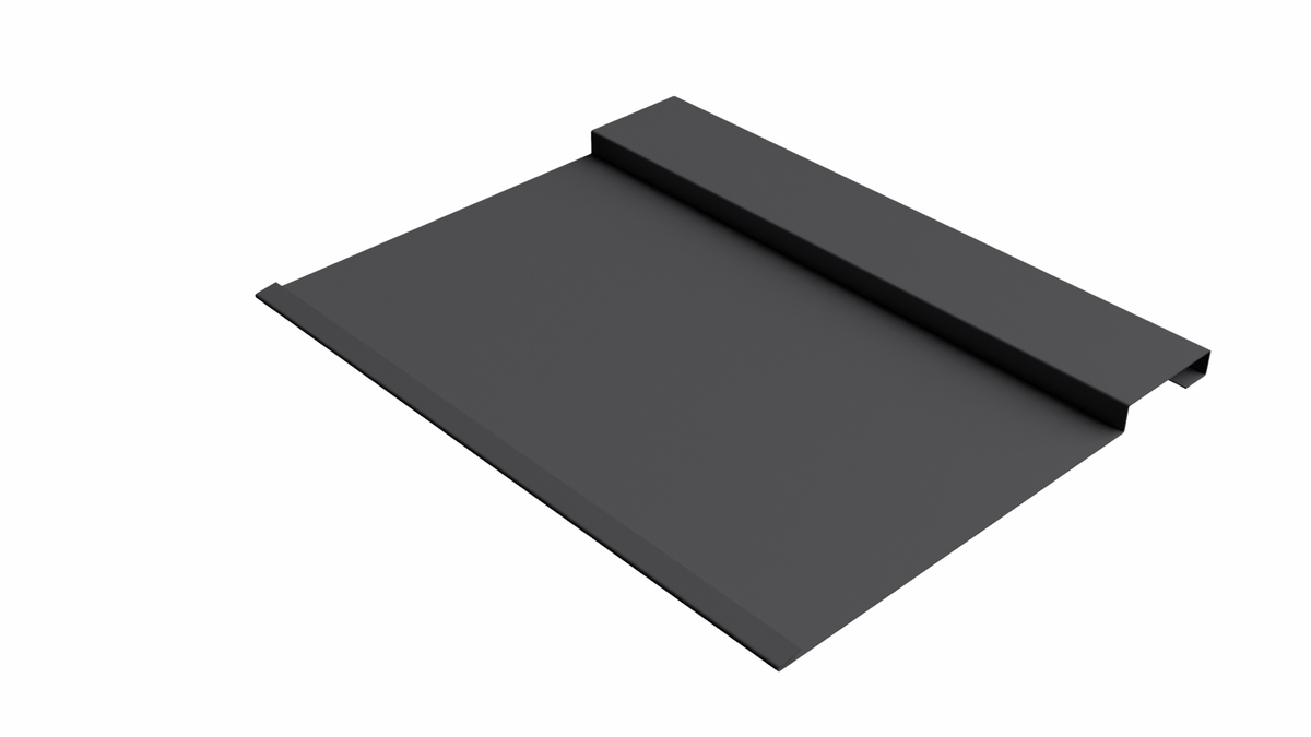 Board & Batten 9-1/2" metal panel profile – 3D render, view 3