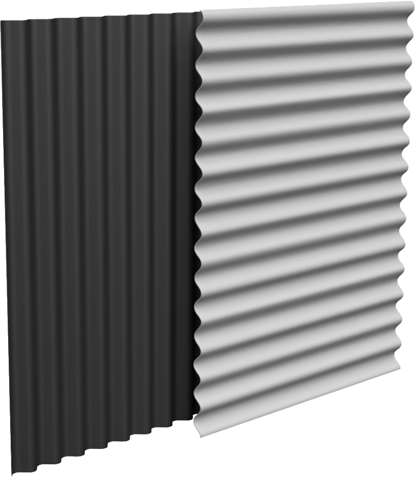 32" 7/8 Corrugated metal panel profile – 3D render, view 4