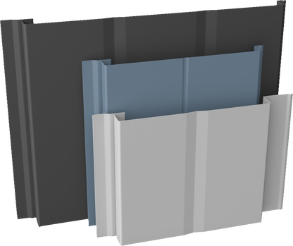 Elevate Interloc8 / Interloc75 metal panel profile – 3D render