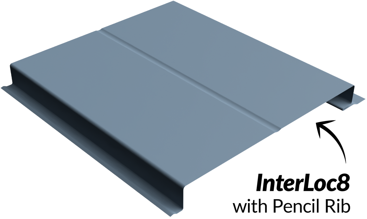 Elevate Interloc8 / Interloc75 metal panel profile – 3D render, view 2