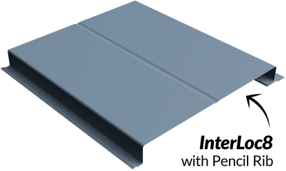 Elevate Interloc8 / Interloc75 metal panel profile – 3D render, view 2