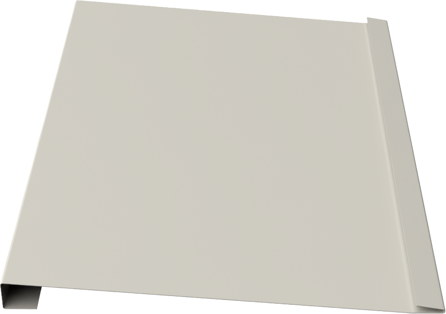 6" ShipLap metal panel profile – 3D render, view 3