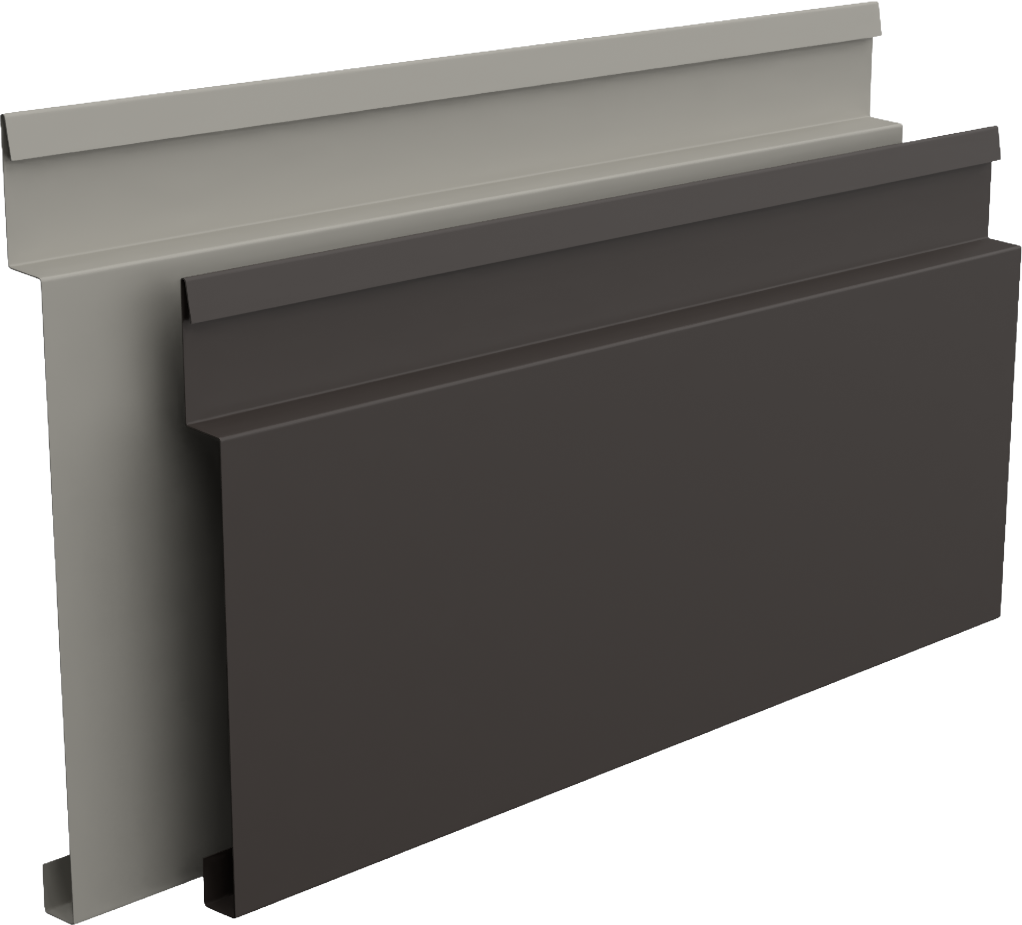 Slimline Narrow 5-5/8" metal panel profile – 3D render, view 4