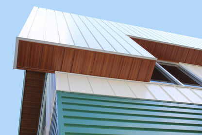 II/6 Soffit project: II/6 Reverse Soffit in Espresso Woodgrain, Forma Plank in Regent Grey, 6
